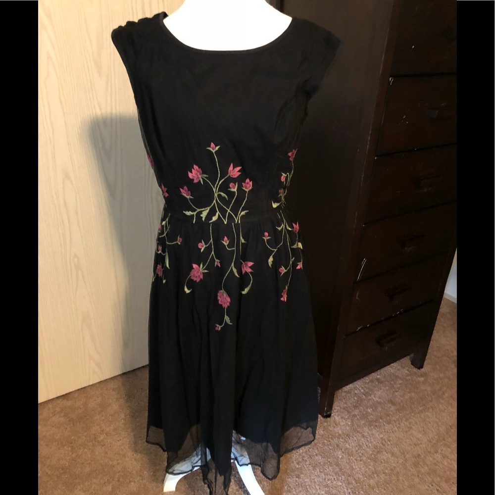 Black embellished Eshakti dress